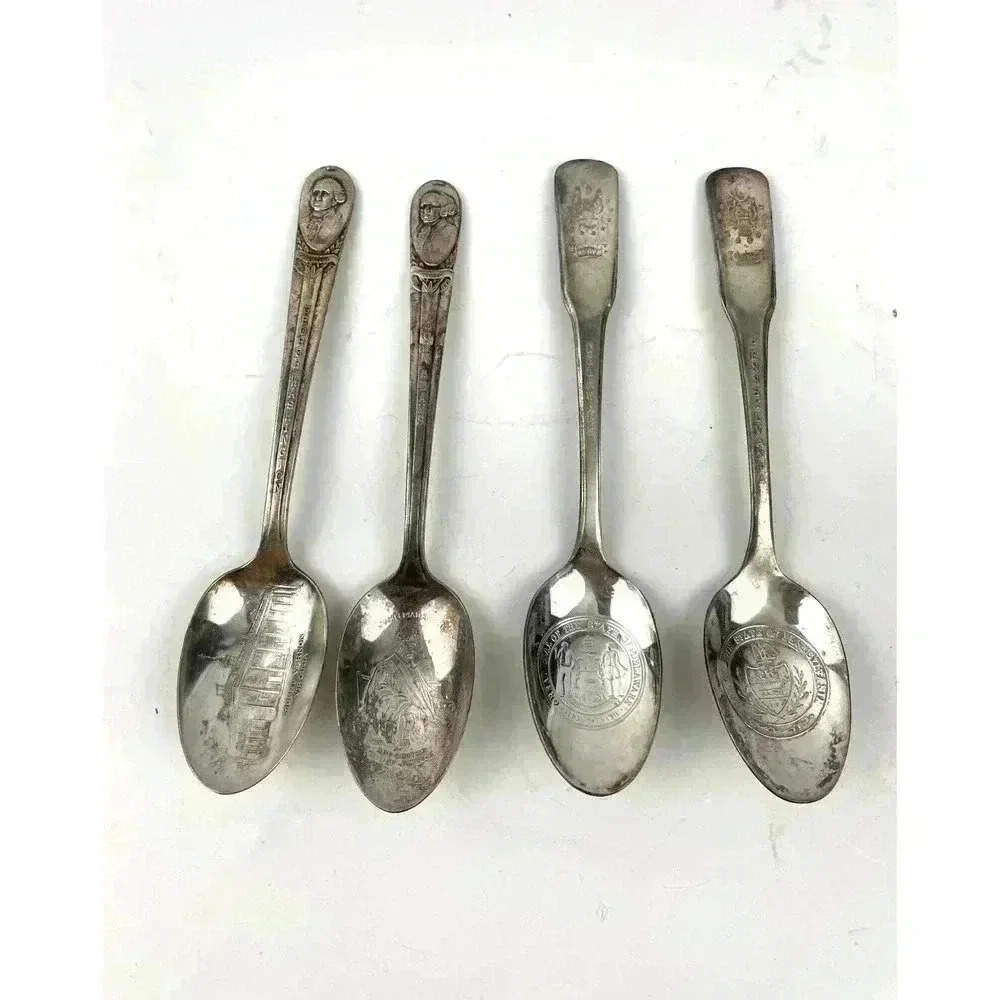 VTG Lot of 4 Collectible Spoons Wm Rogers‎ International Bicentennial Silver